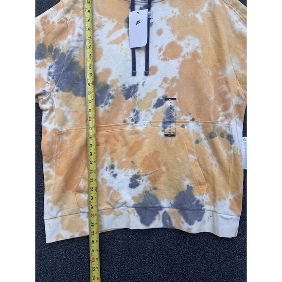 Nike Tie Dye Yellow / Gray White Hoodie Men's XL Nwt - Picture 6 of 7